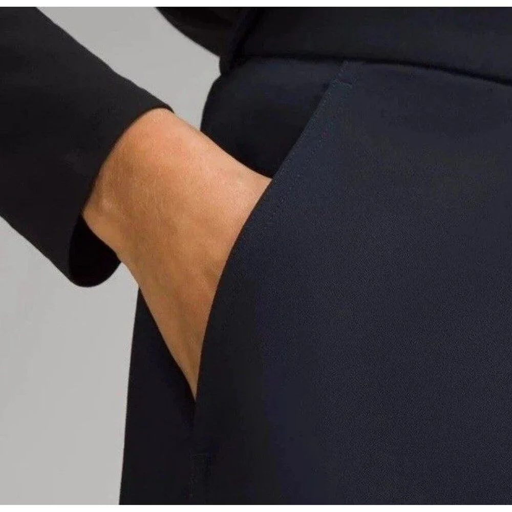 Lululemon Pleat Front High Rise Trouser Pants TRUE NAVY ASIA FIT  SZ L 29'  NWOT
